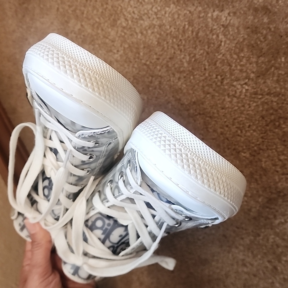 DIOR B23 High-Top Logo Oblique White Black Clear Translucent Sneakers Si… - Picture 7 of 14